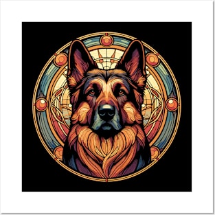 Alsation Dog Lovers - German Shepherd Art Nouveau Style Posters and Art